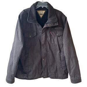 Levi's Men's Trucker Jacket Sherpa Lined Chore Barn Coat Zip Snap Brown Size XXL